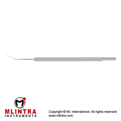 Gimbel Nucleus Spatula Round - Smooth - Angled 30° Stainless Steel, 12.5 cm - 5" Tip Length - Tip Diameter 10 mm - 0.25 mm Gimbel Nucleus Spatula Round - Smooth - Angled 30° Stainless Steel, 12.5 cm - 5" Tip Length - Tip Diameter 10 mm - 0.25 mm